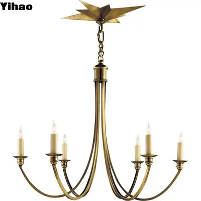 satın al 60 Watt Chrome Finish Brass Crystal Foyer Şamdanı 6 Işıklı çevrimiçi üretim