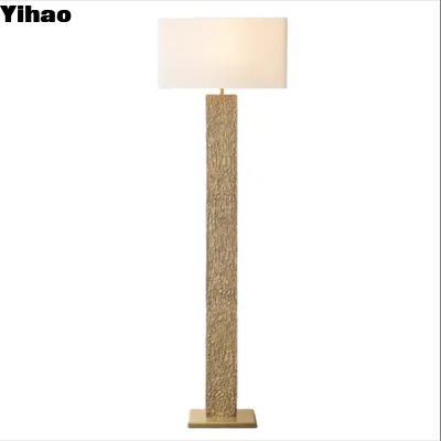 satın al OEM Fabic Shade Dimmable Brass Standing Floor Lamp AC 85-265V çevrimiçi üretim
