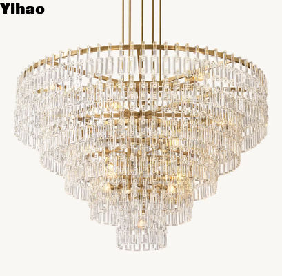 satın al Bakır Kristal Çiftlik Büyük Foyer Pendant Light Chrome Finish çevrimiçi üretim