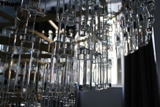 satın al Fabrika özelleştirilmiş katmanlı yuvarlak şamdan 91cm Tavan montajlı kristal şamdan çevrimiçi üretim