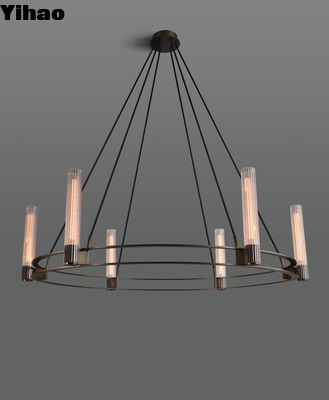 satın al Sabit Bakır Pastis Dairesel Çandelier 2228 48 Diameter X 60 OAH Reeded Borosilikat Cam çevrimiçi üretim