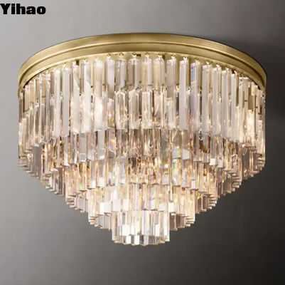 E12 / Şamdanlık Sanat Kristal Modern Bakır Tavan Işığı AC 85V-265V