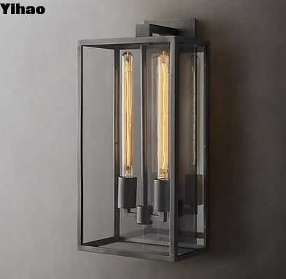 Siyah ve Bakır Duvar Sconce Bakır Cam Duvar Işığı 110V-120V
