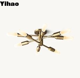 60w Crystal Flush Mount Lüks Tavan Işıkları Poli Nikel Finish