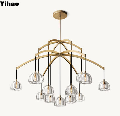 Yatak odası Kristal Modern Yarımküre Yuvarlak Çandelier 60W