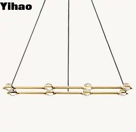 Antika Bronz Yemek Odası Lustre Çiftlik Evi Tavan Işığı 110V-220V
