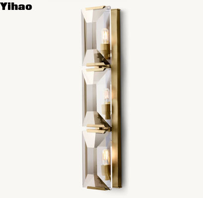 Premium K9 Kristal Yatak Odası Duvar Lambası Kristal Üçlü Sconce