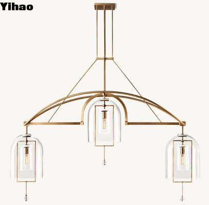 Amerikan tarzı Fülkrum Lineer Brass Chandelier Vintage Brass Finish 48.2 kg