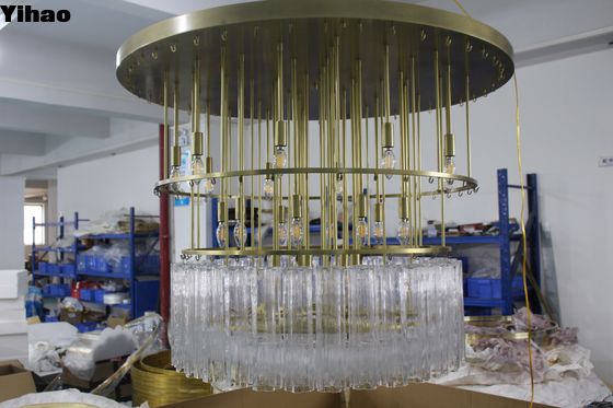 Dekorasyon için özel kapalı bronz kristal şamdan 140 cm x 95 cm x 70 cm