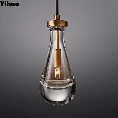 34*34*18cm Antika Yanmış Bakır Modern oda lambası Dört Köşeli Cam Çubuklu Şeffaf