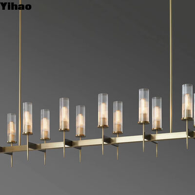 Nordic Brass Body Pendant Light 50000 saatlik ömrü ve modern oturma odaları için ayarlanabilir yüksekliği ile