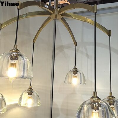 Lüks oturma odaları için 3500K sıcak beyaz LED ile el yapımı tunç ve kristal şamdan